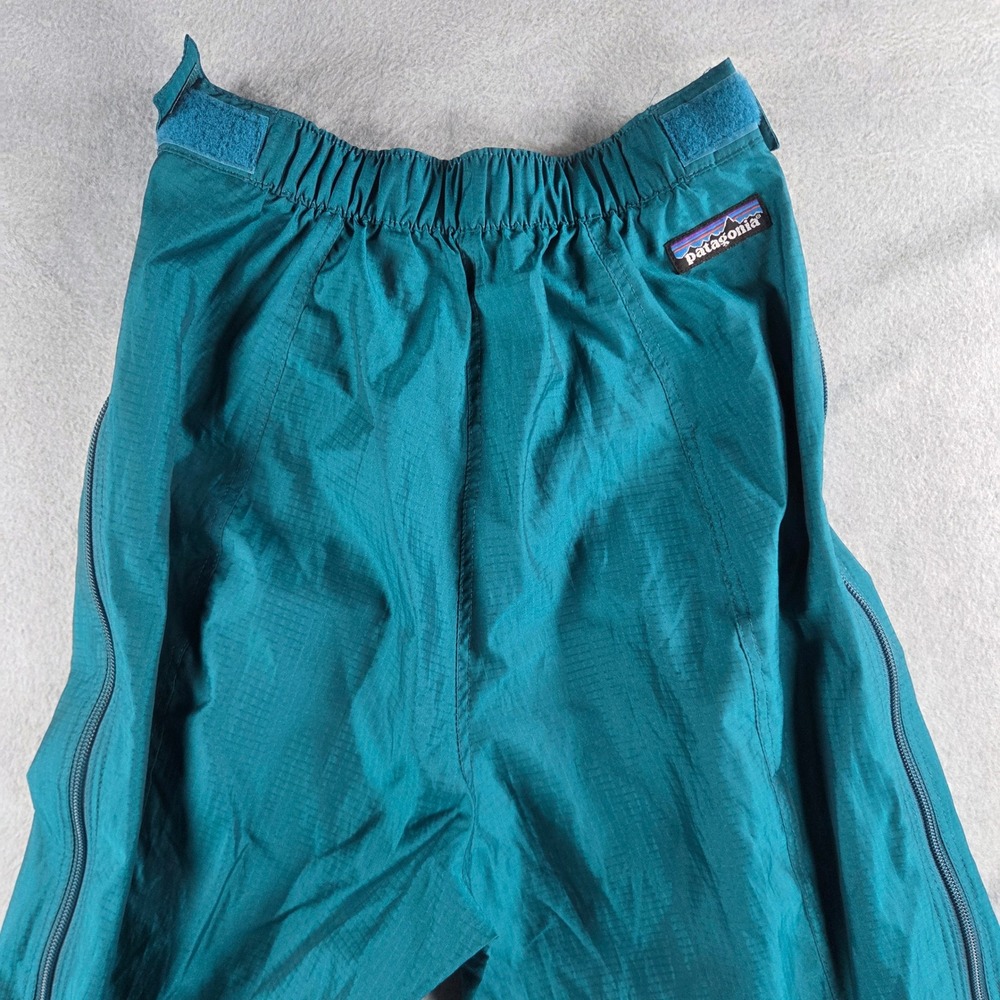 Patagonia Outdoor Pants Men XS Teal Ripstop Full Side Zip Hiking Vintage